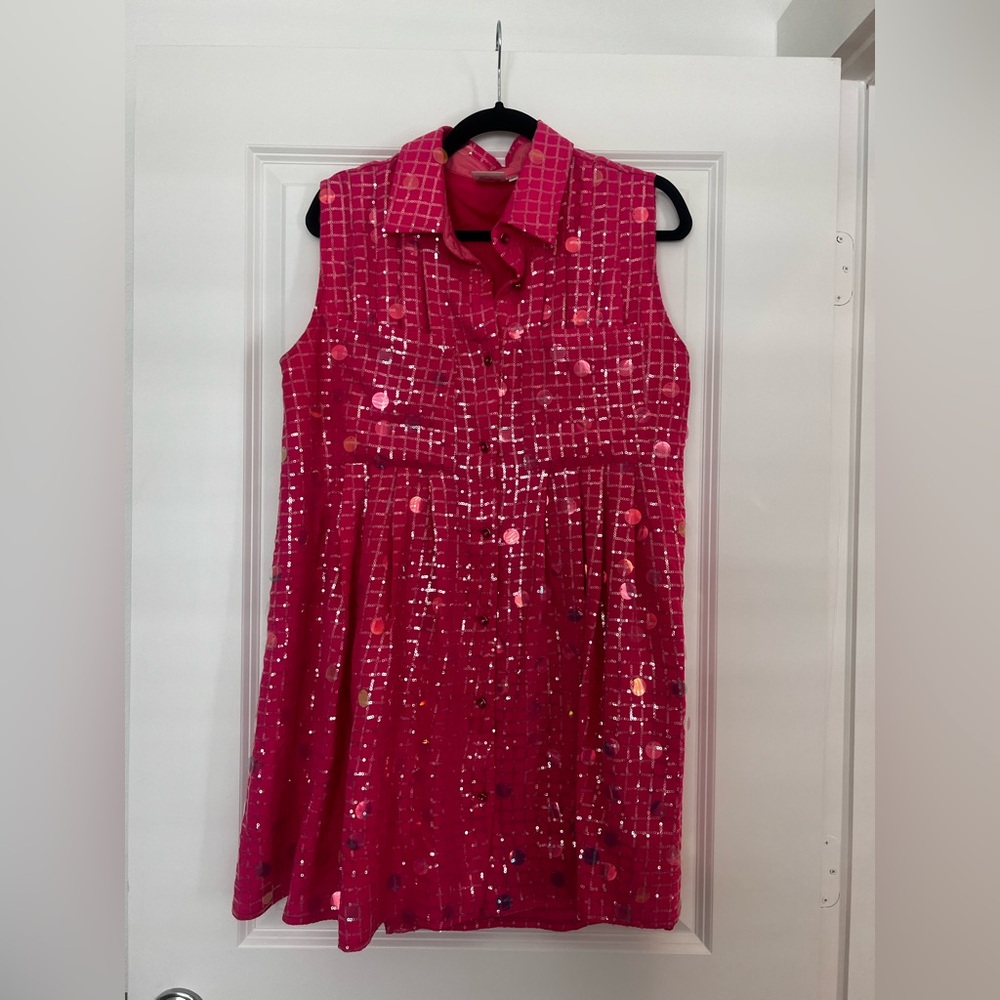 QUEEN OF SPARKLES Pink Sequin Mini Dress